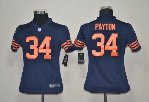 Nike Bears #34 Walter Payton Navy Blue Alternate Youth Stitched NFL Elite Jersey